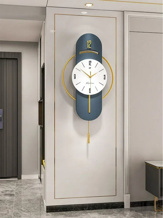Large Nordic Luxury Wall Clock Modern Design Iron Living Room Swinging Wall Watch